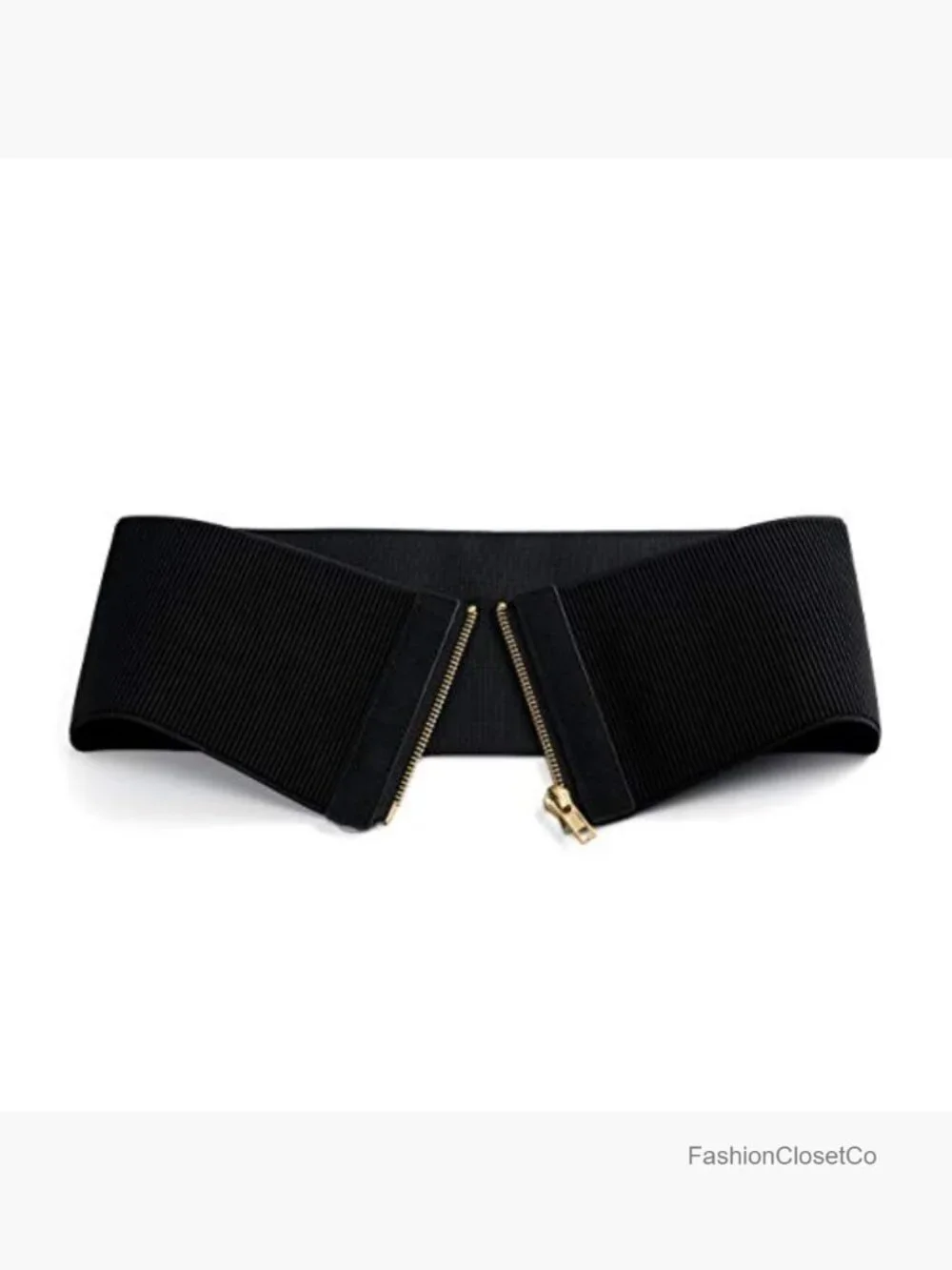 Elastic Cinch Stretch Fashion Waistband Vintage Dress Belt with Zipper